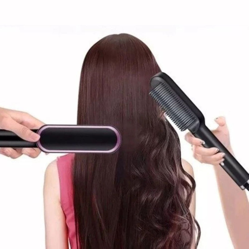 Tenha cabelos lisos & saudáveis: 2x mais rápido, 2x menos danos SLEEK PLUS | Escova Alisadora