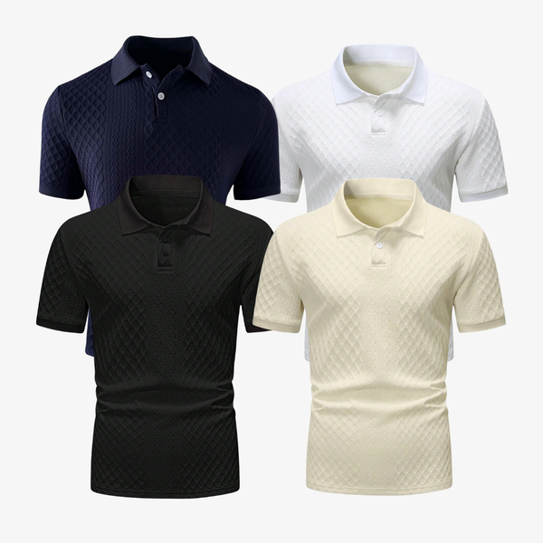 (Kit com 4) Camisas Polo Texturizadas